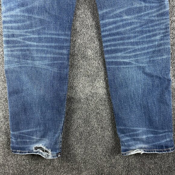 American Eagle Jeans Mens 32 Original Straight Cotton Stretch Pockets Frayed Hem - Picture 8 of 11